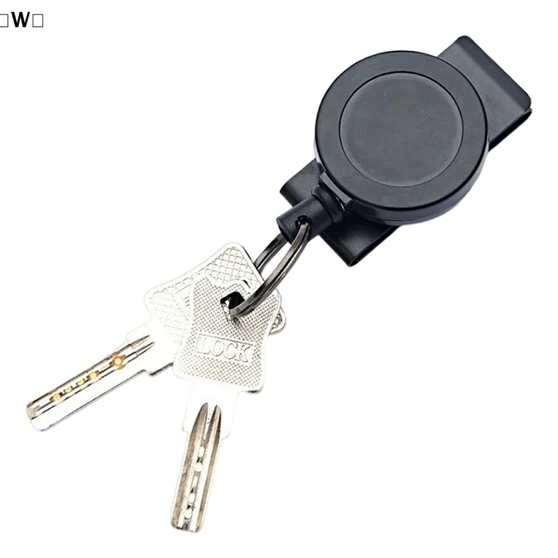 〔W〕Retractable Keychain Badge Holder Reel With Multitool Carabiner Clip Heavy Duty Steel Wire Key Ring Lanyard Name Tag〔Winter1〕