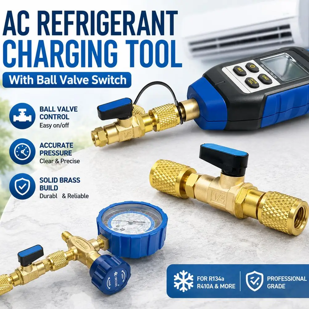 Air Conditioning Refrigerant Ball Valve 1/4