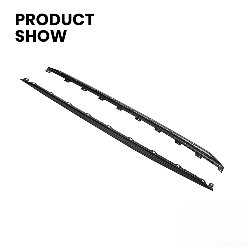 Real Dry Carbon Fiber Side Skirt Trim 2Pcs Set Universal Car Sport Exterior Modification Accessories
