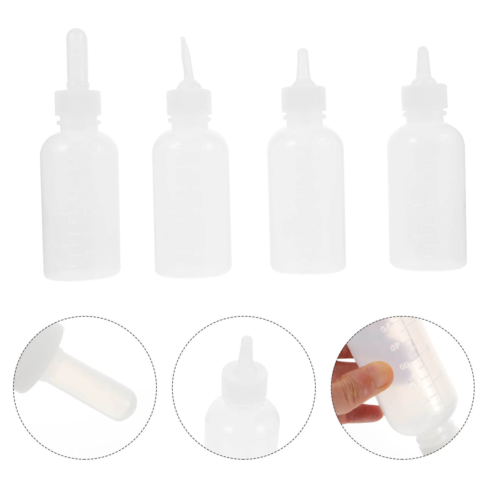 

4 Pcs Bottles Silicone Gel Feeder for Newborn Small Animals Easy Cleaning Tools Dog Cat Supplies Nursing Bottle