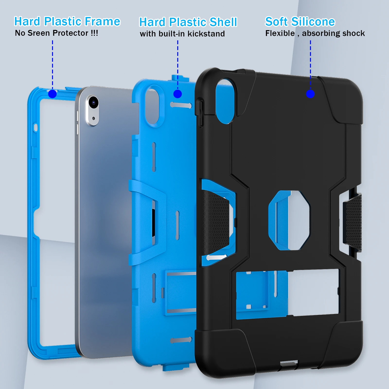 

Stand Kids Tablet Case for iPad11 2025 A16 10.9 2022 10.2 7th 8th 9th Air3 pro 10.5 2017 9.7 5th 6th Cover with Foldable Bracket