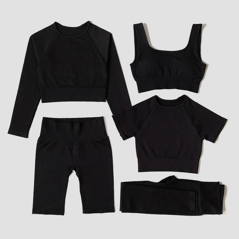 Ensemble de yoga sans couture pour femmes, vêtements d\'entraînement sportif, vêtements de sport, legging de gymnastique, soutien-gorge de fitness,