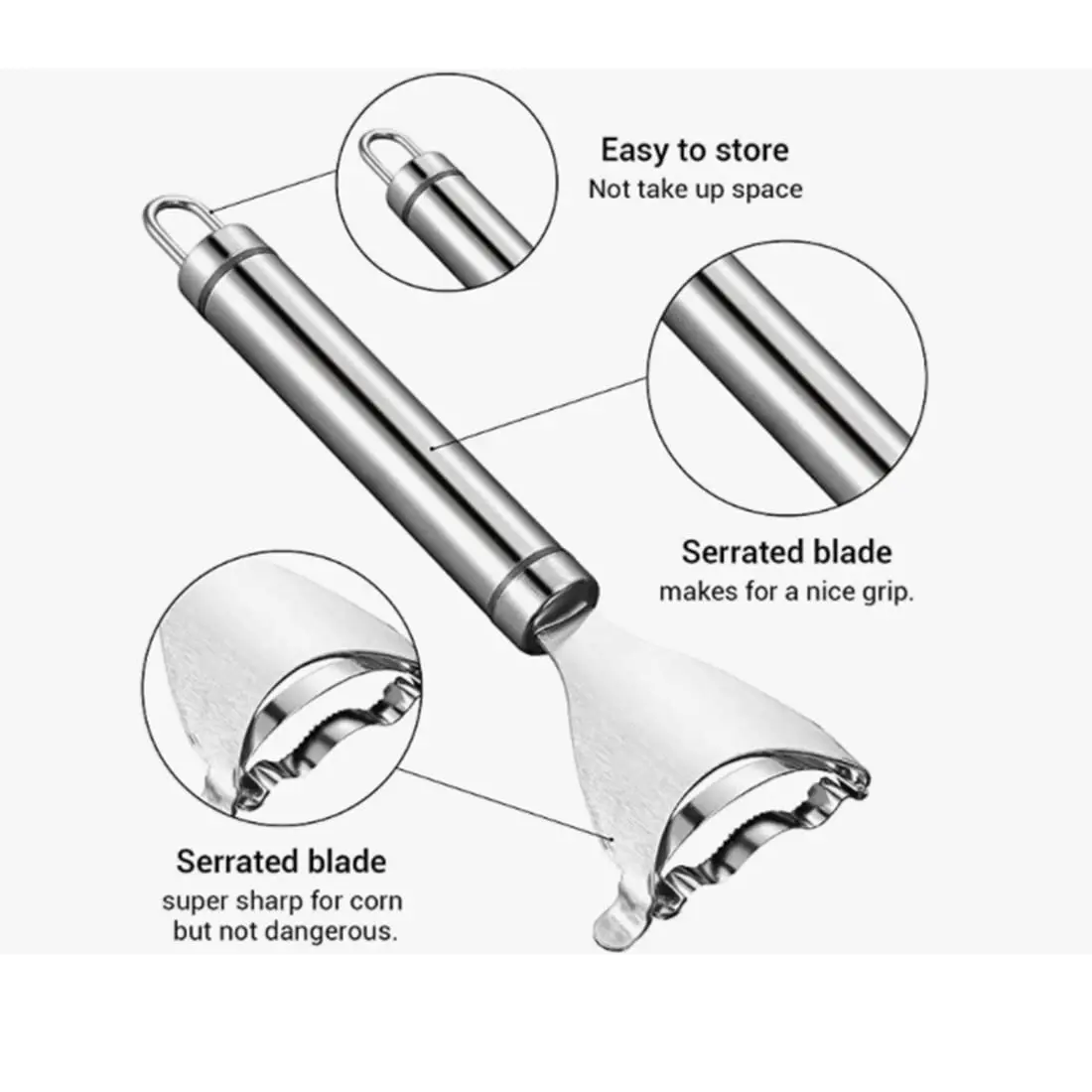Home Y-Shaped Corn Peeler - Stainless Steel Fast Kernel Remover 3 Seconds Per Corn Kitchen Corn Shelling Lazy Tool image 7