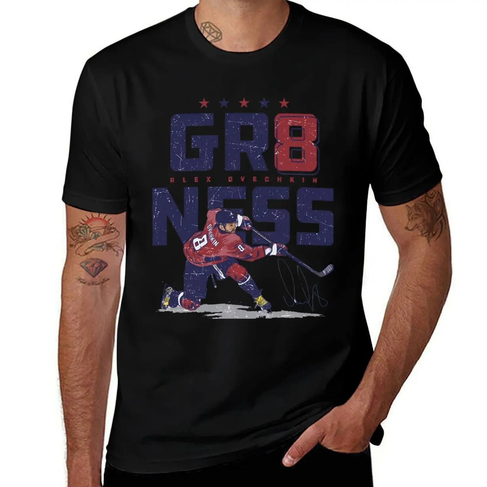 تي شيرت Alex Ovechkin GR8NESS تي شيرت صيفي ثقيل الوزن لمغني الراب جرافيك تي شيرت أنيمي ملابس رجالية تي شيرت عالي الجودة