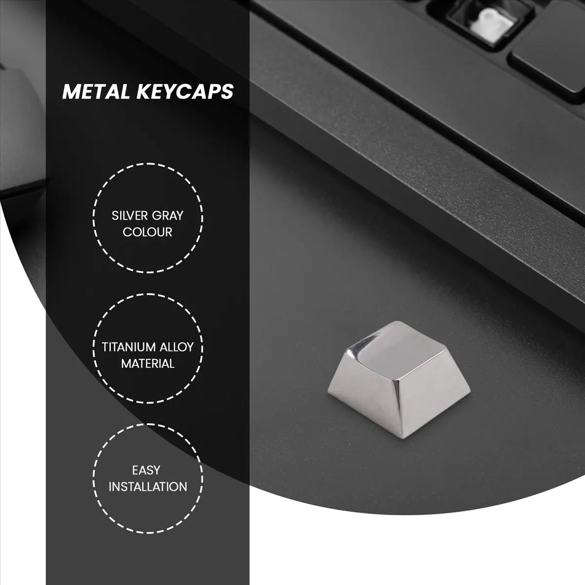 A49T Titanium Alloy Keycaps Customization Keyboard Keycap Blank Metal Keycaps for Mechanical Keyboard Gift