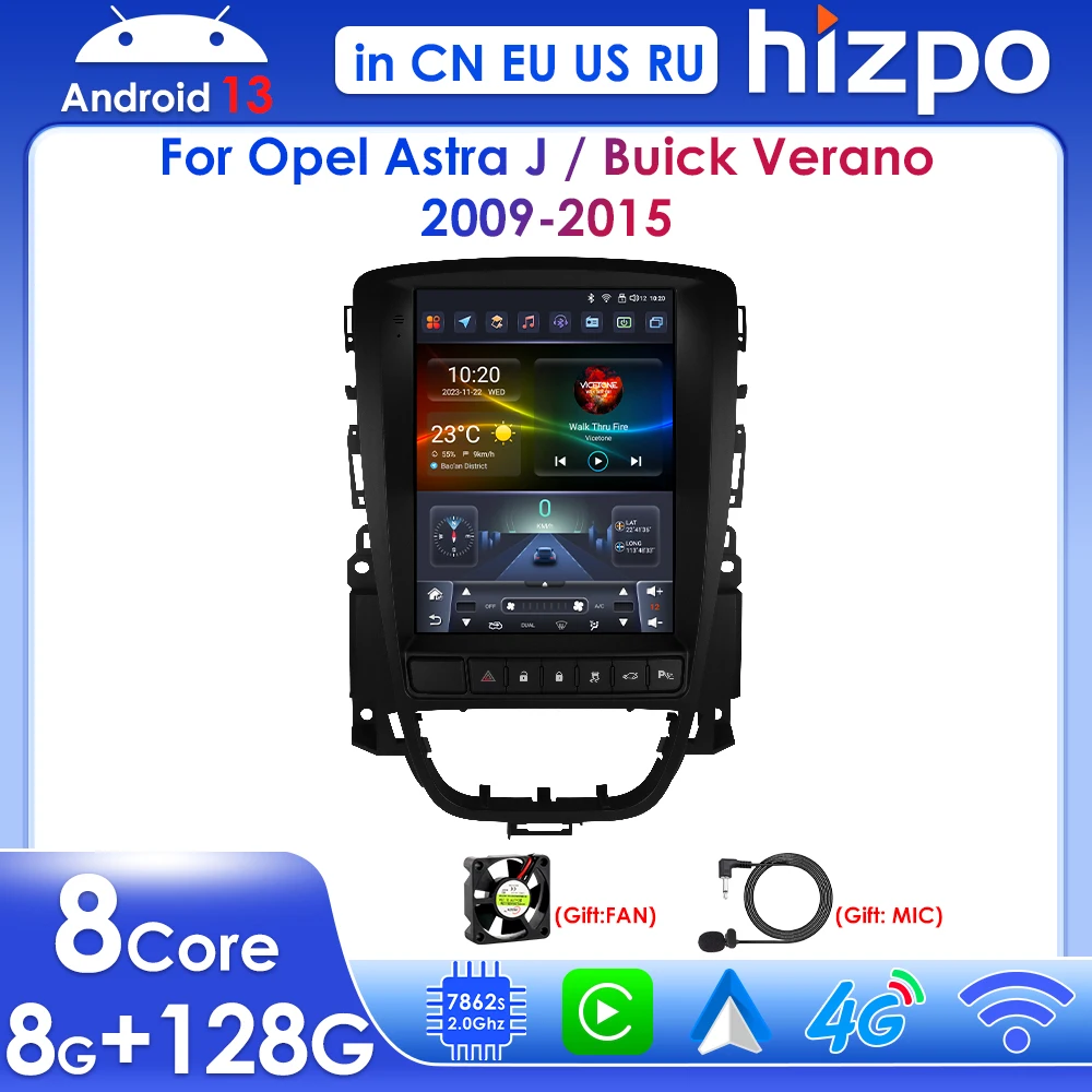 

Hizpo 9.7" Android 13 Carplay for Opel Astra J Buick Verano 2009-2015 Multimedia Player GPS Navigation Stereo 4G Touch Screen BT