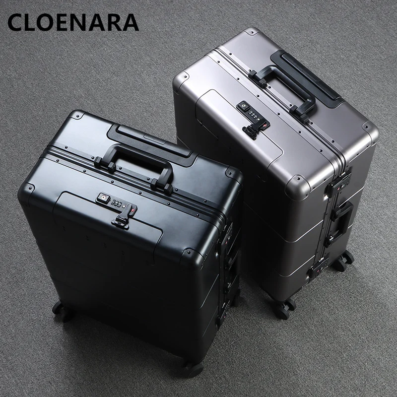 COLENARA-Valise en Alliage d'Aluminium et Magnésium, Sacs à Roulettes d'Affaires, Boîte à Code d'Embarquement, Bagages à Roulettes, 20 Pouces, 24 Pouces, 28 Pouces, Nouveau