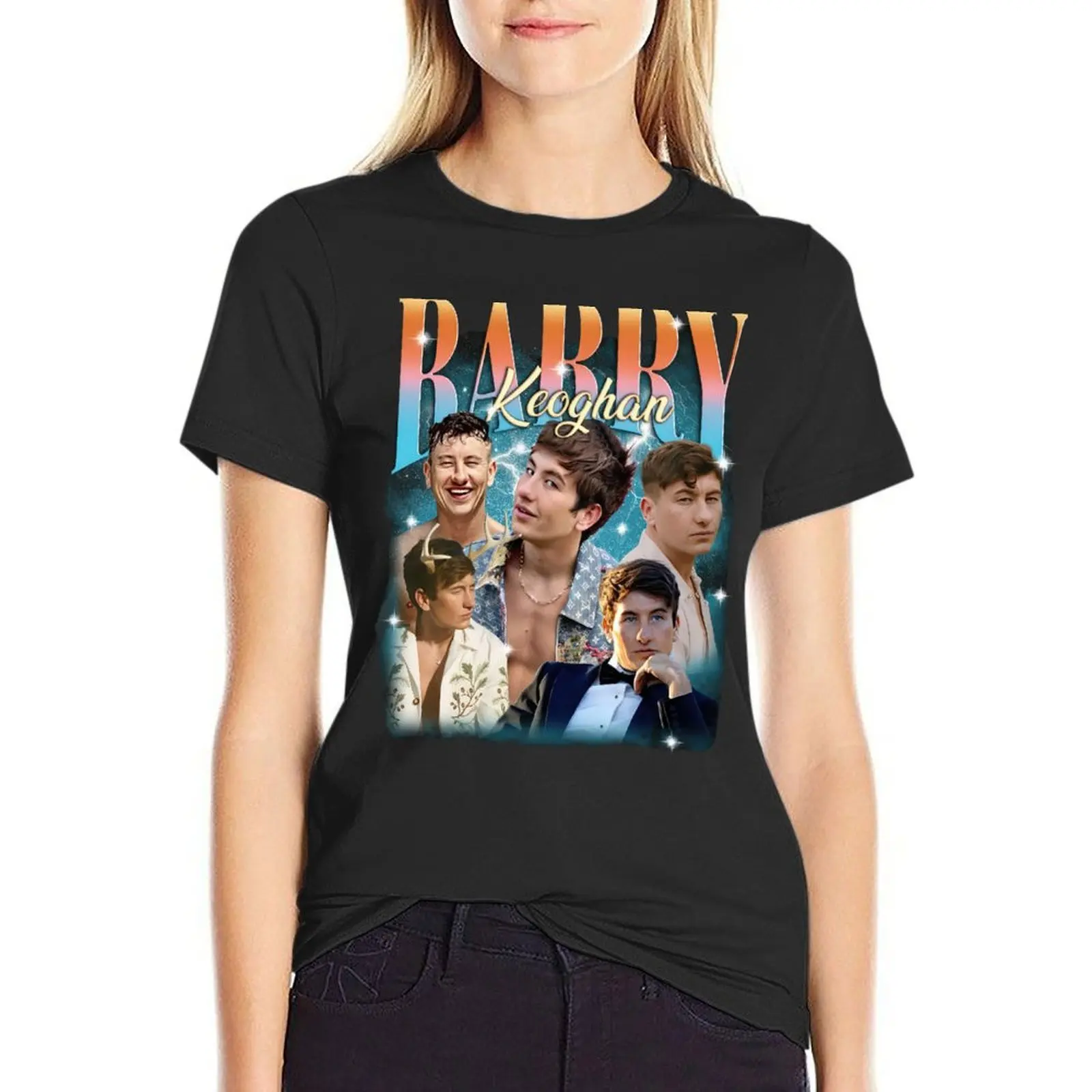 Barry Keoghan Vintage 90s T-Shirt funny Short sleeve tee anime customizeds white t-shirts for Women