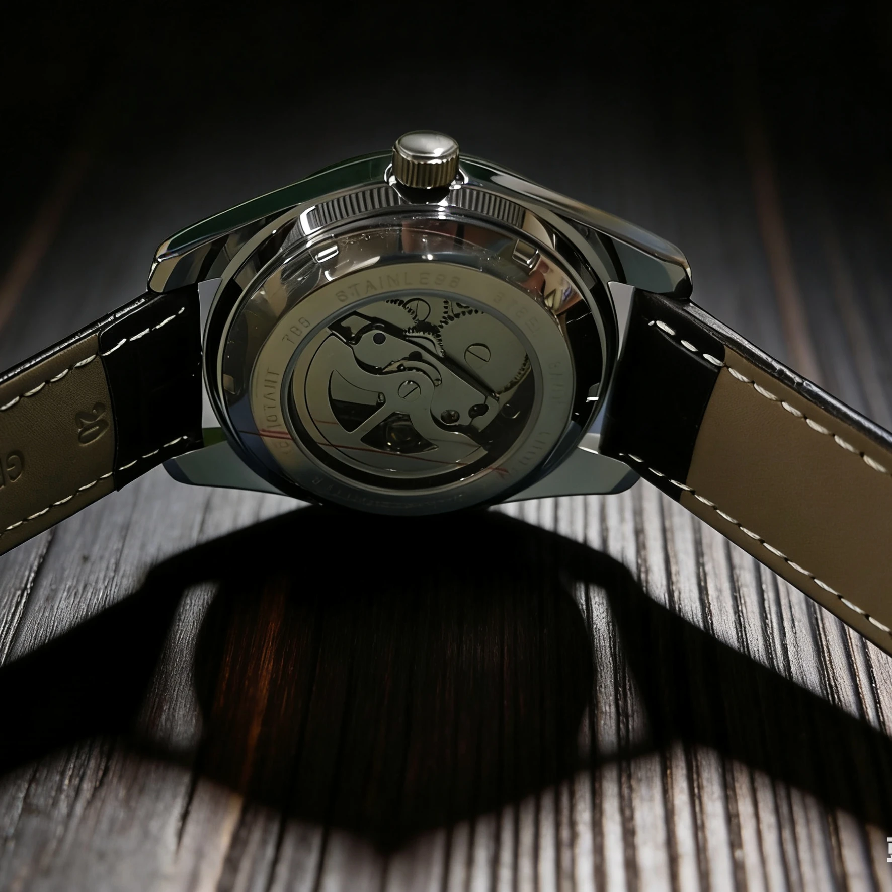 [Cool Men's Automatic Mechanical Watch] Men's Automatic Mechanical Watch, Semi-Spherical Design, High Aesthetic Value, European and American Style, High-End Feel, Light Luxury, Fashionable, Business Casual, Versatile, Stylish Trendy Men's Watch, Cool and Popular Men's Watch, Moon Phase Display, Skeleton Design, Suitable for Various Occasions