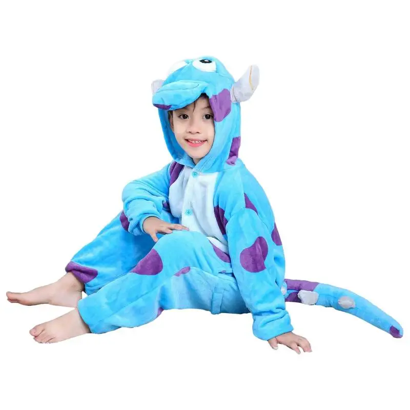 Onesie Costume Unisex Soft Flannel Animal Onesie for Kids Dinosaur Costume for Kids Animal Warm Onesie Pajamas for School Plays