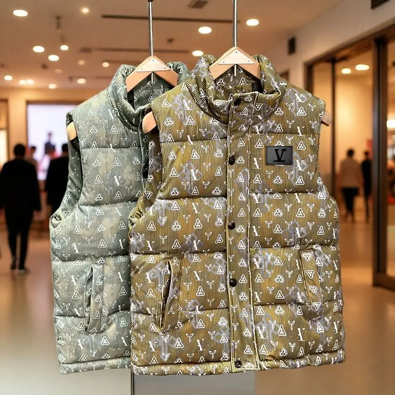 Autumn new men's trendy brand casual stand-up collar vest strip vest jacket