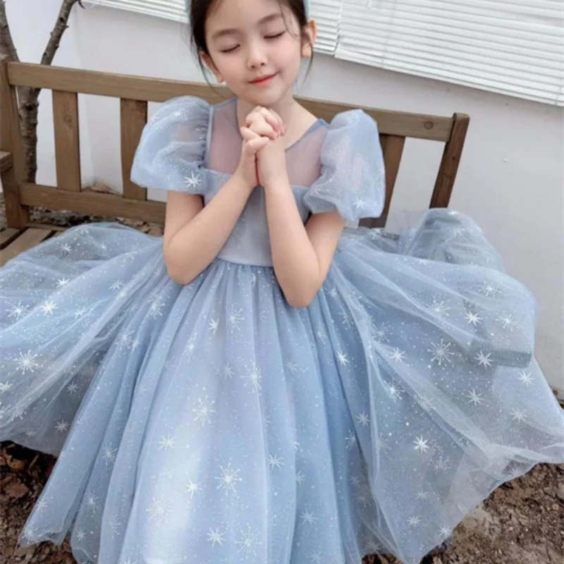 Girl Dress Kids Party Birthday Evening Gown Cotton 2024 Beautiful Spring Autumn High Quality Flower Girl Dress Children Clothing