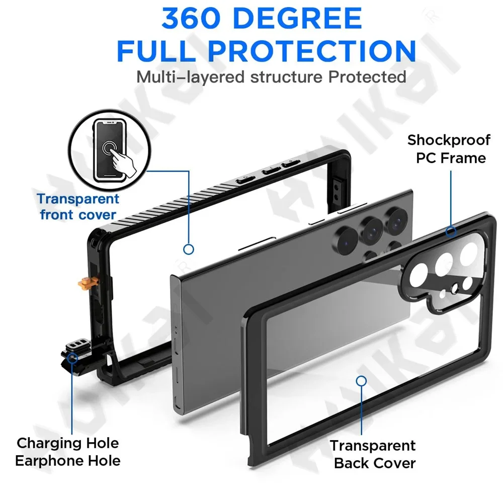 IP68 Shellbox Waterproof Case For Samsung Galaxy S26 S25 S24 S23 Ultra A57 A37 A56 A36 5G Aluminum Swimming Phone Luxury Cover