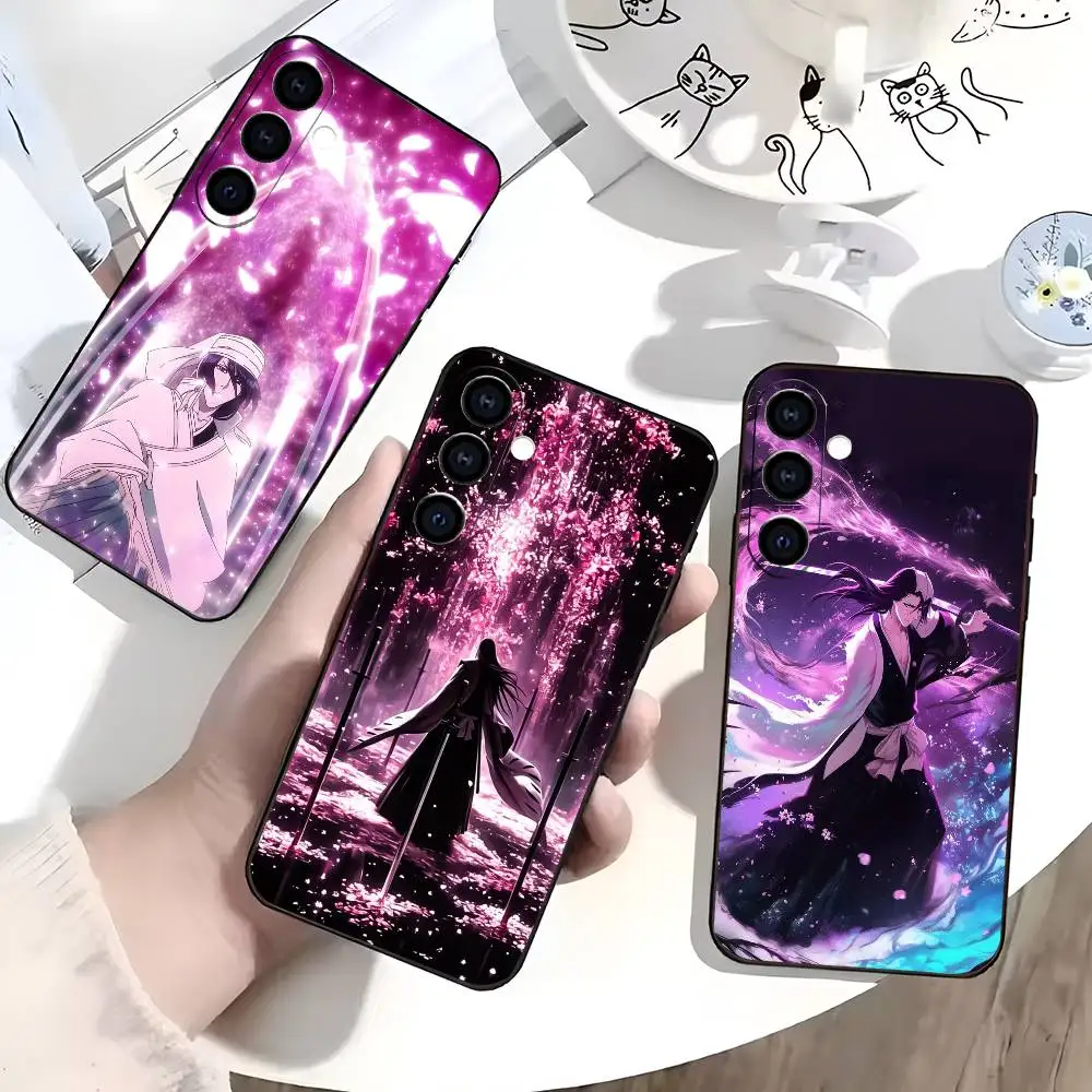 

B-Bleach K-Kuchiki Byakuya Phone Case For Samsung Galaxy A73,A72,A71,A70,A53,A52,A51,Soft Silicone Black Cover