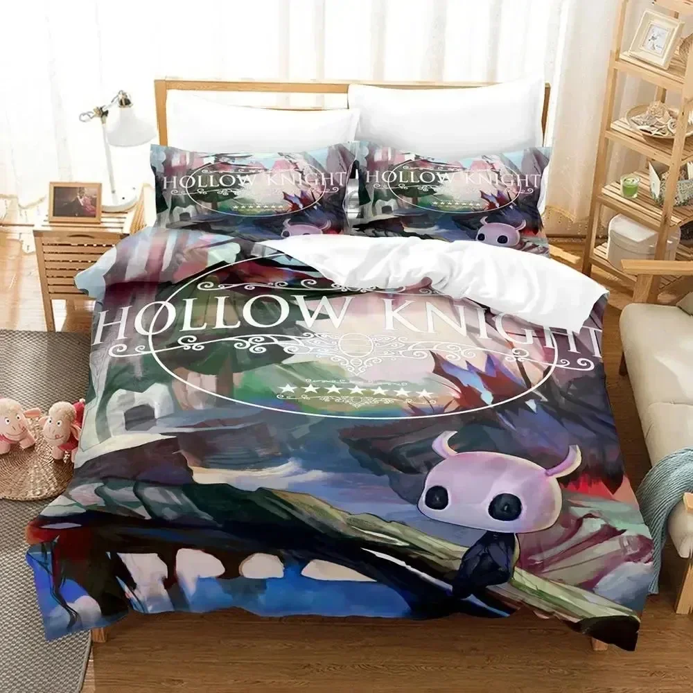 3D Print Anime Game Hollow Knight Comfortable Duvet Quilt Cover Pillowcase Bedding Set Children Bedroom Decoration Home Textile