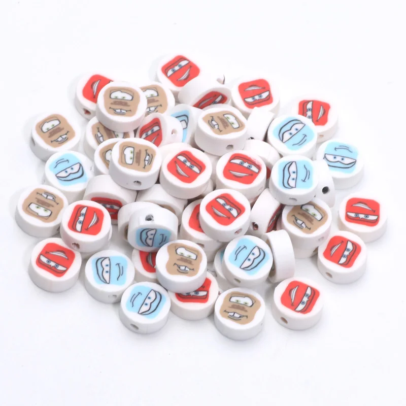 20pcs Cartoon Smiling Face Polymer Clay Beads For Making Bracelet Necklace Phone Chain Loose Spacer Bead Jewelry Diy Accessories