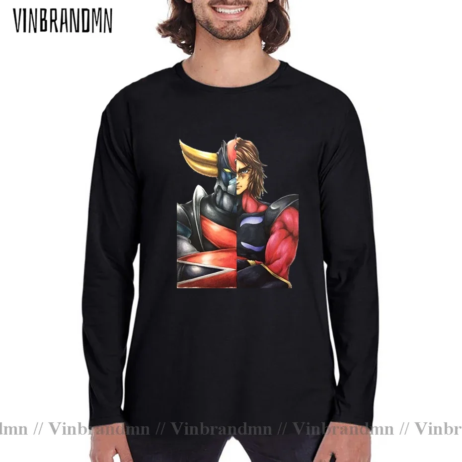 

Модная футболка в японском стиле 2021, мужская футболка Ufo Robot Grendizer Goldorak, мужская футболка из 100% хлопка с принтом и круглым вырезом, футболка с длинным рукавом