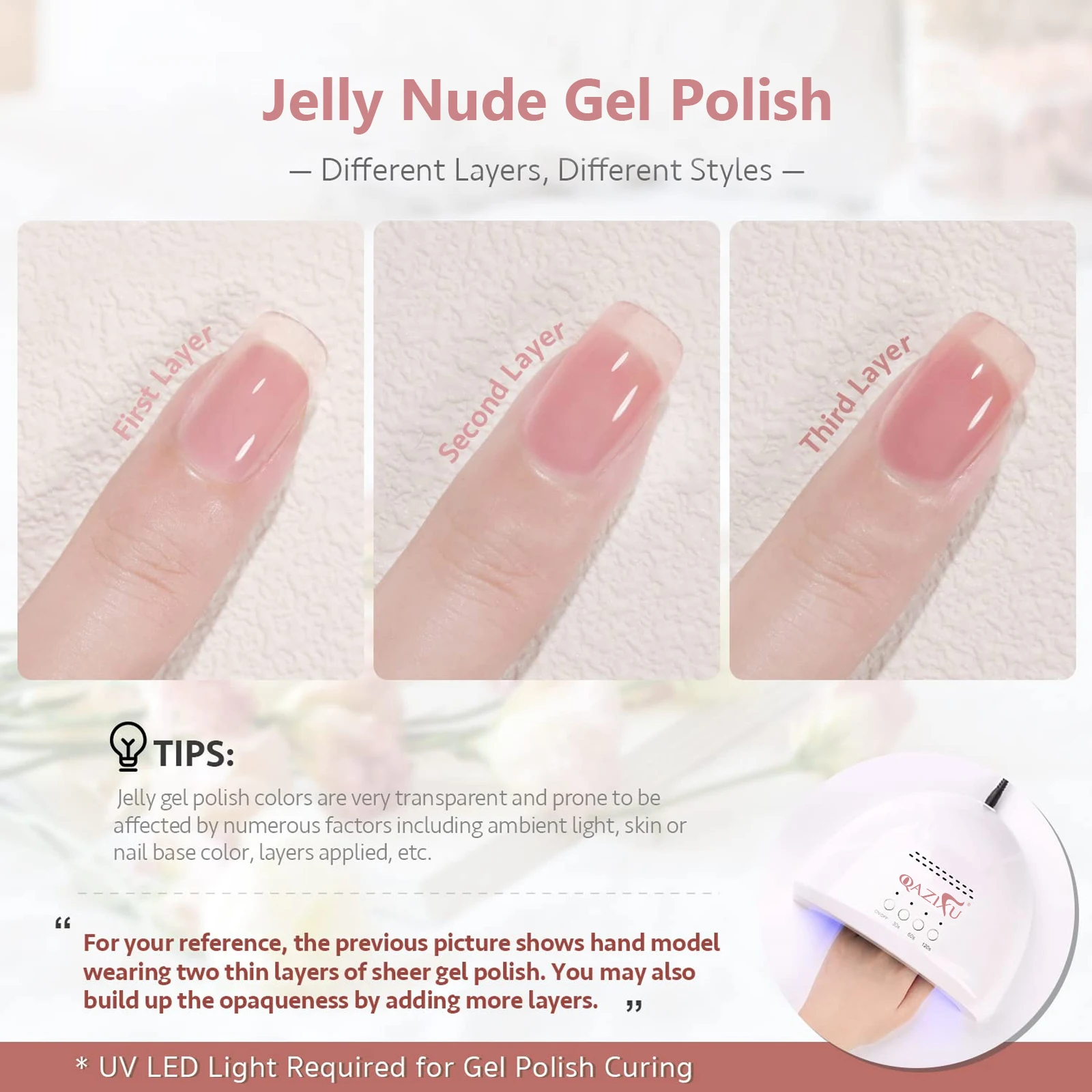 1-4 pezzi colore rosa nail art ghiaccio trasparente colore nudo smalto per unghie nuovo netto rosso popolare smalto gel bianco regalo per le donne