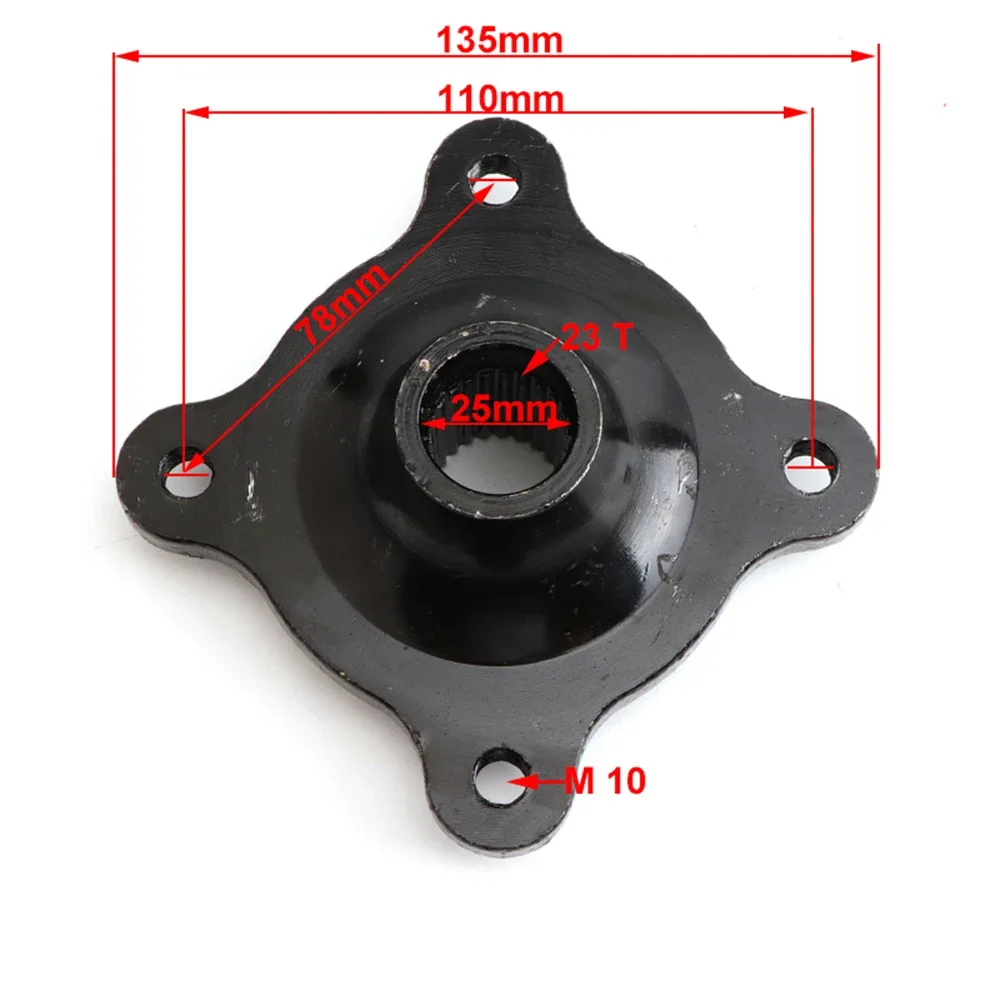 110mm*4 Stud 23 Teeth Rear Axle Wheel Hub 25mm For 110cc 125cc 150cc 200cc 250cc ATV Go Kart Quad Bike Golf Cart Buggy Parts