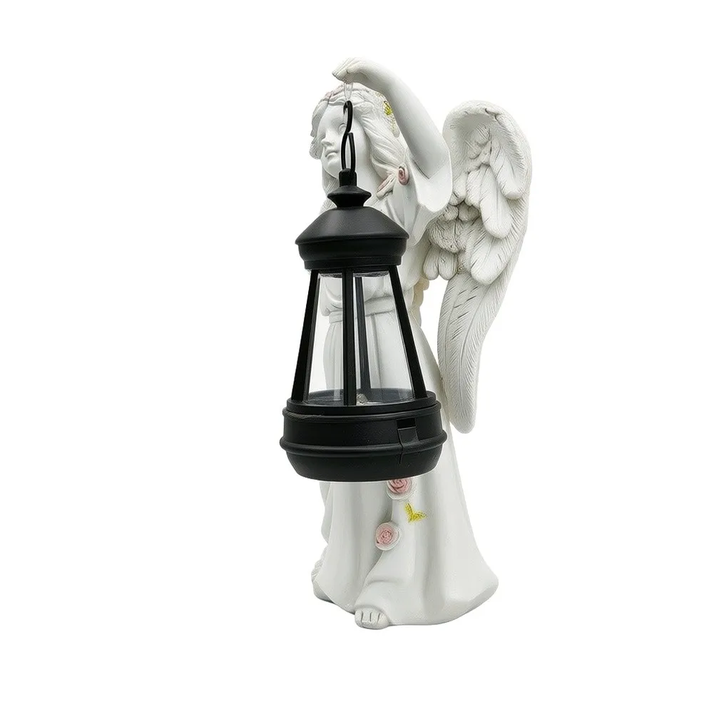 Solar Angel Light Resin Garden Decor Outdoor Prayer Figure Lamp for Yard Patio Sustainable Energy Efficient Lighting