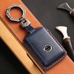 1pc handmade Leather Car Key Case Cover for Volvo C40 S60 S90 XC40 XC60 XC90 V60 V90 T6 T8 Auto Accessaries Keychain
