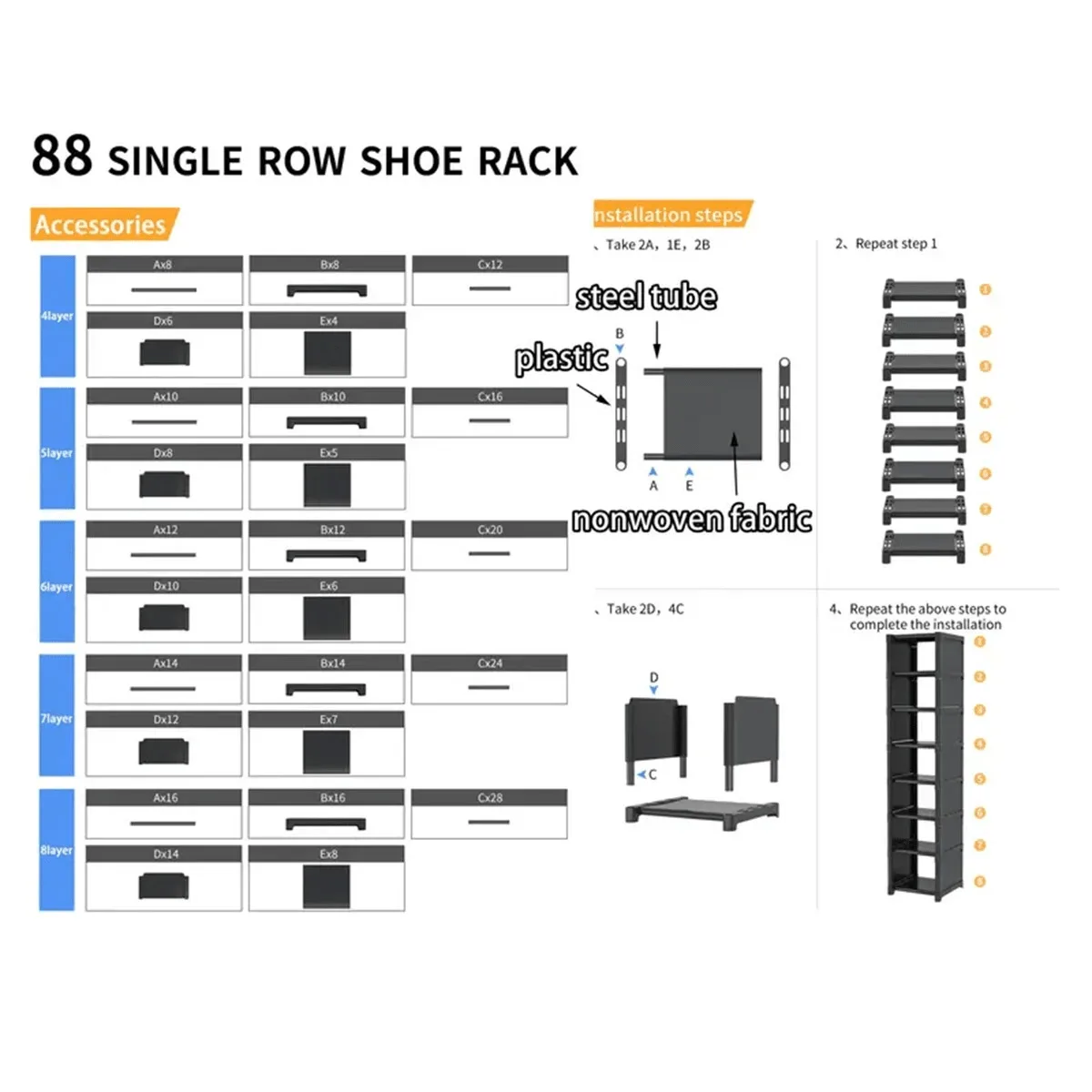 Space-Saving Multi-Layer Shoe Rack Cabinet - Compact, Easy Assembly, Sturdy Entry Storage For Small Spaces/Dorms