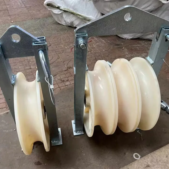 Wheel Cable Laying Pulley Block Stringing Cable Pulling Pulley And Tackle Hoist for Efficient Cable Management