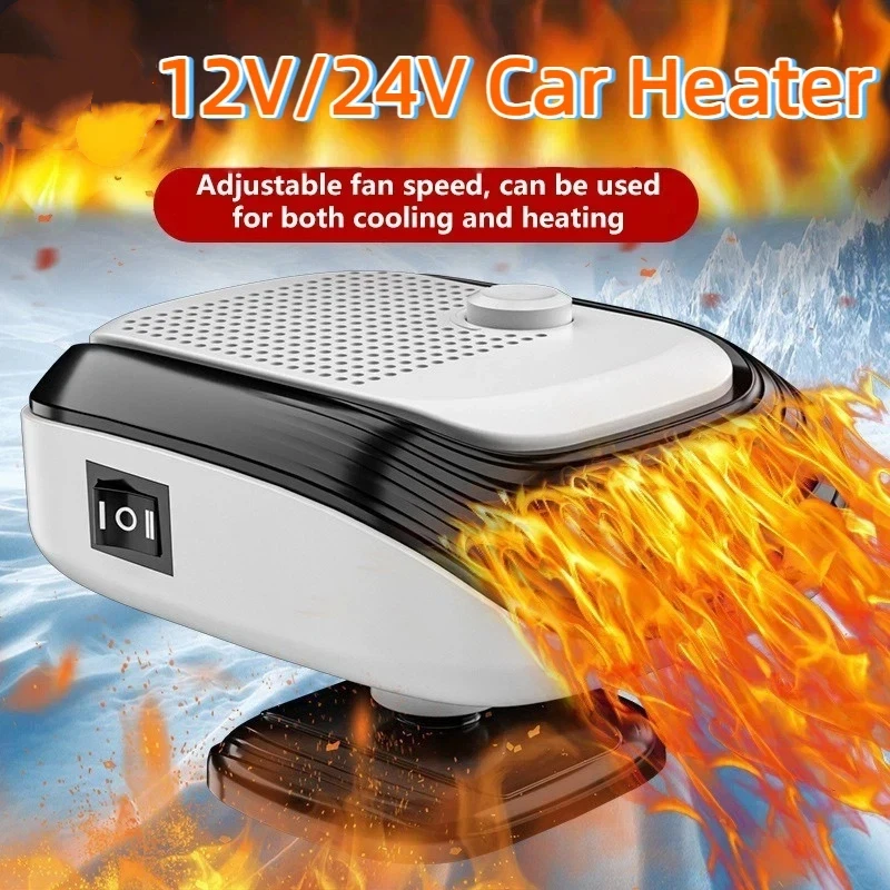 Nuevo Calefactor y Desempañador de Coche de Calentamiento Rápido de 12V/24V, Calentamiento Rápido de Doble Velocidad, Desempañador Delantero para Calefacción y Desempañado de Coche en Invierno