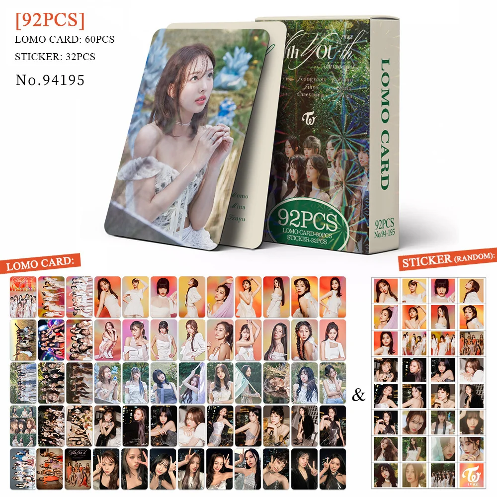 92pcs Kpop MOMO Photocard Albums With YOU-th LOMO Card Photo Card Momo Sana IM NAYEON Tzuyu For Fans Collection Postcard