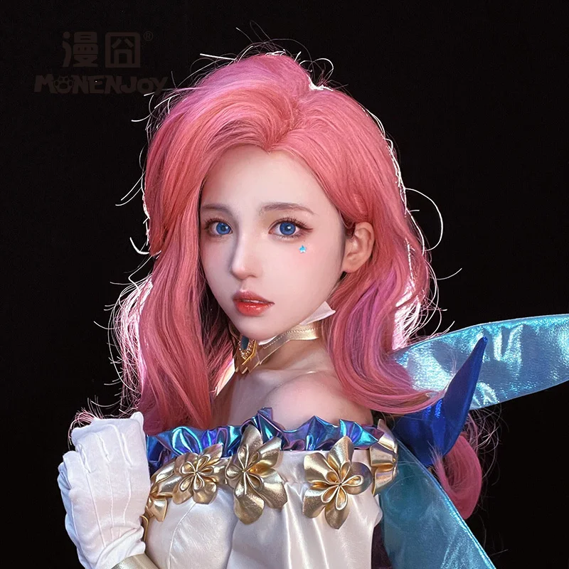 Jeu LOL KDA Seraphine Singerr Cosplay perruque rose violet dégradé ondulé cheveux longs Cosplay Costume Doujin cadeaux