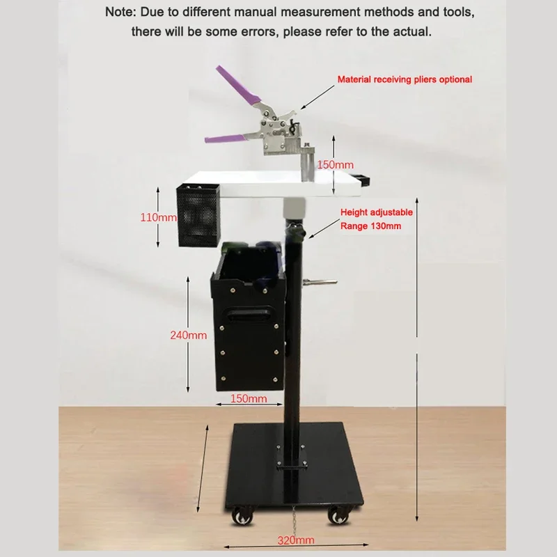 Mtl60 Mobiele Smt Plaatsing Machine Ontvangstwagen Anti-Statische Trolley Verstelbare Roestvrijstalen Handkar Met Universele Katrollen