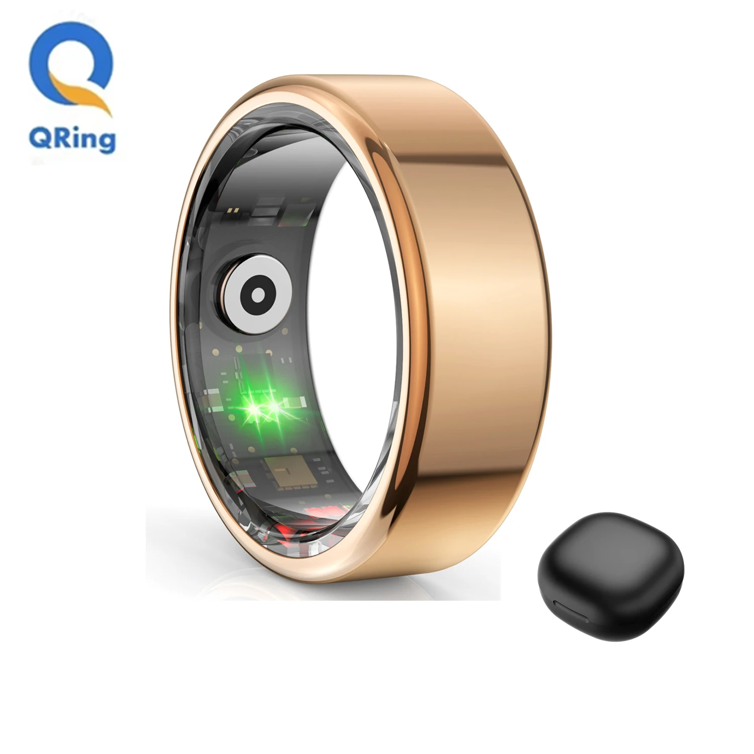 

Умное кольцо R02 для мужчин и женщин с зарядным чехлом, монитором сердечного ритма, уровня кислорода в крови и сна, режимом для нескольких видов спорта, водонепроницаемостью IP68 и 5ATM.
