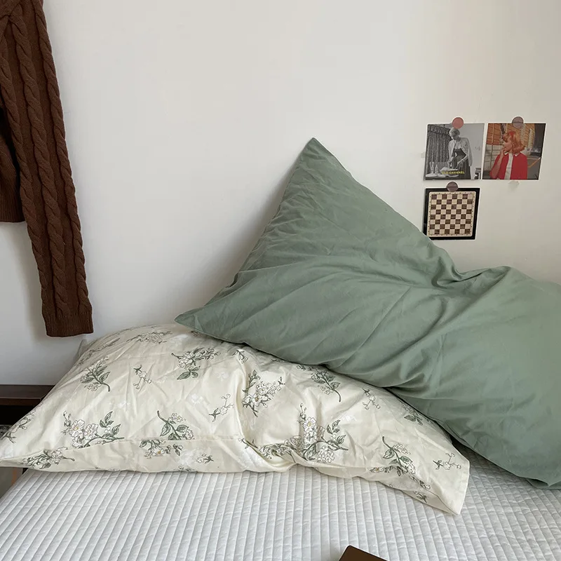 2pcs INS Retro Small Floral Pillowcases Household Pure Cotton Pillow Cover  Student Dormitory Bedding Pillow Case Breathable