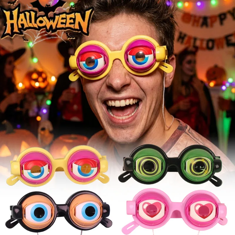 1Pairs Halloween Kids Crazy Glasses Funny Eyes Novelty Creative Gag Prop Toy Eyewear for Party Joke Accessory Use