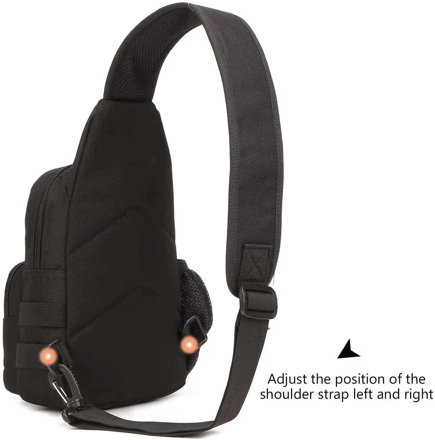 Tactical Sling Crossbody Backpack with Water Bottle Holder, MOLLE EDC Shoulder Sling Chest Bags for Travel Walk