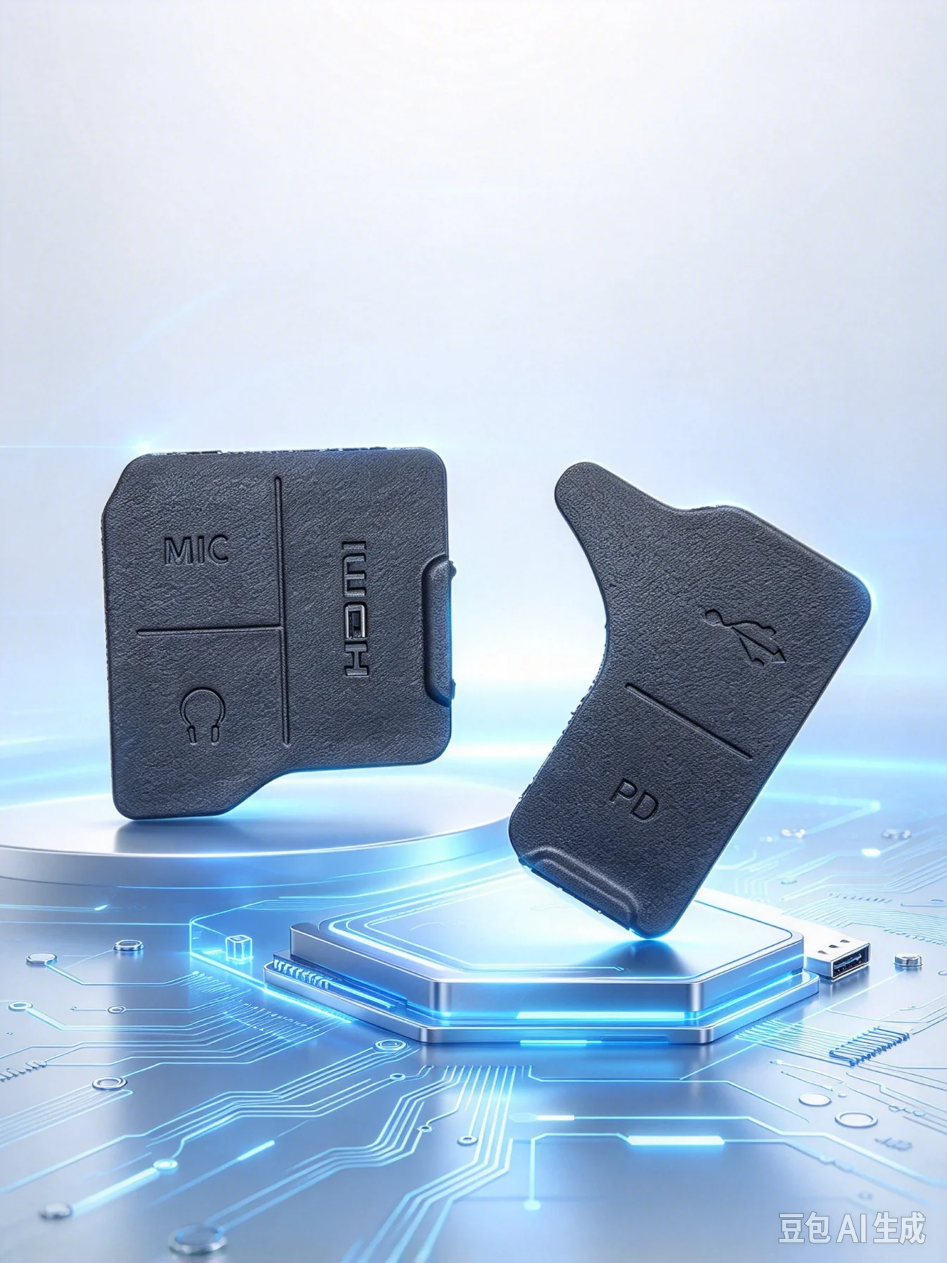 Rubber for Nikon Z8 USB GPS Side Cover Plug, 2pcs Set