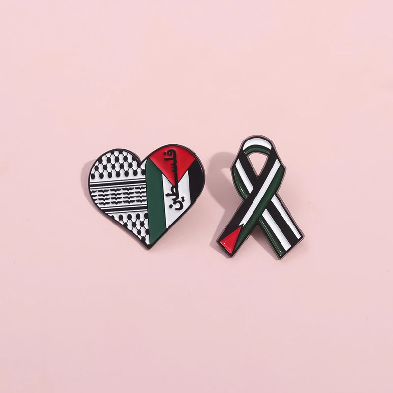 Flag Of Pakistan Enamel Pin Creative Heart Ribbon Lapel Badge Backpack Hat Clothing Brooches Jewelry Accessories Gift For Friend