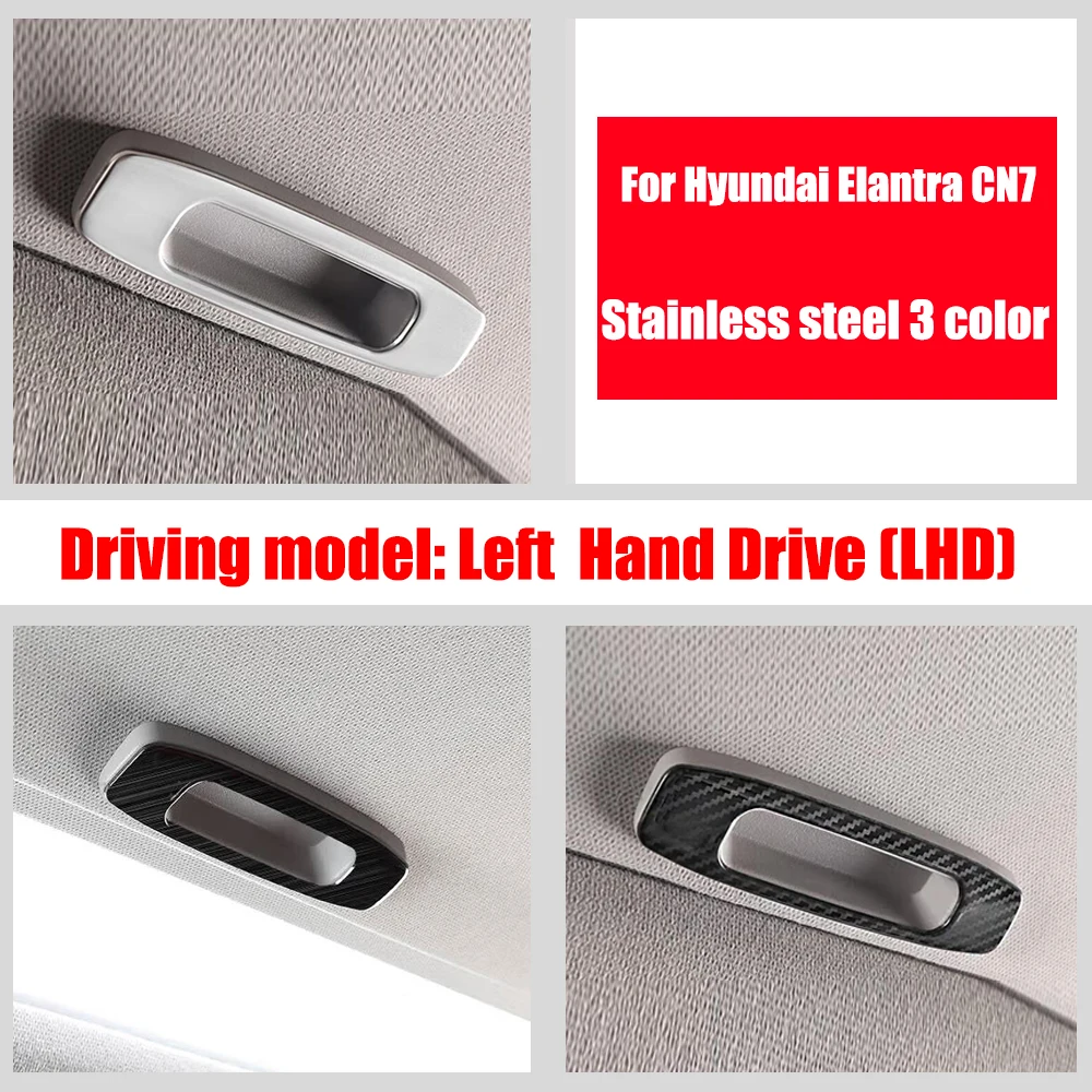 Stainless Steel For Hyundai Elantra CN7 2020 2021 Car Skylight Handle Cover Trim Sunroof Pull Button Sticker Styling Accessories