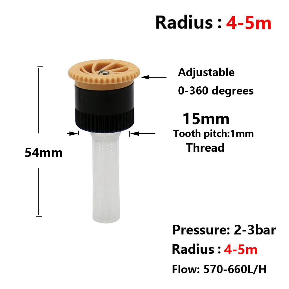 Pop-up Sprinklers Replacement Scattering Nozzles 0~360 Degree Adjustable Garden Park Farm Grass Lawn Crops Irrigation Tool