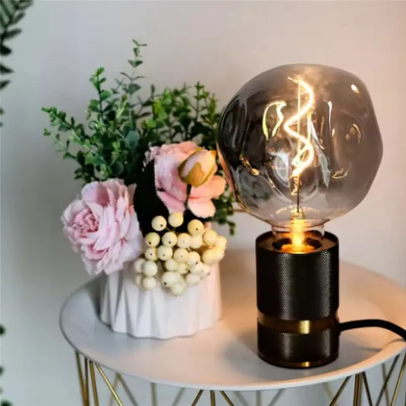 DT17 4W 220V Dimmable Special Shaped Big Stone E27 Bulb, Stained Glass Unique Light Bulb for Festival Events Decoration