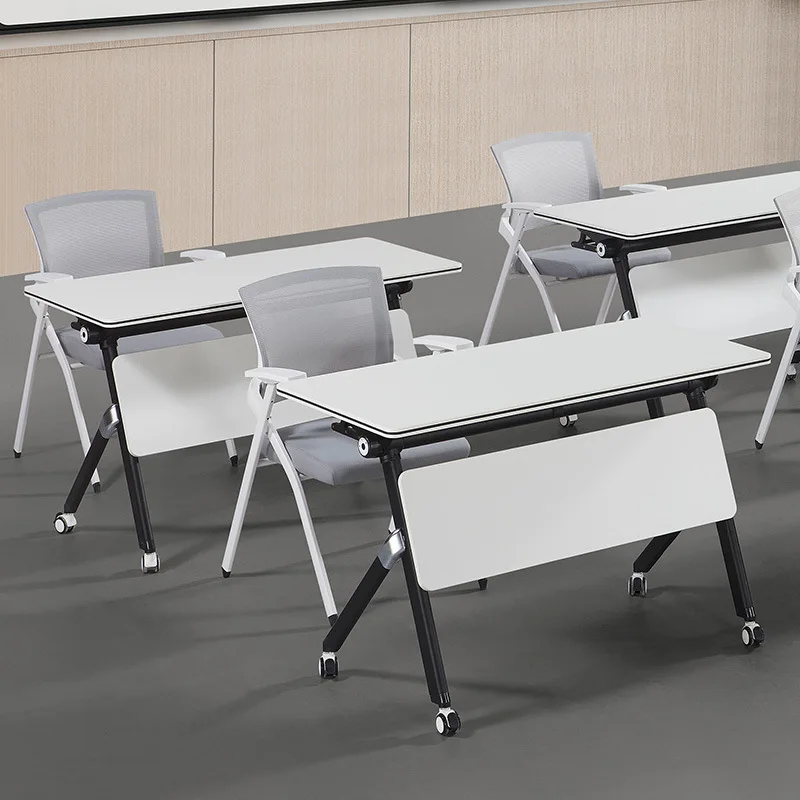 طاولة تدريب قابلة للطي مكتب متنقل غرفة اجتماعات ربط متعددة الوظائف طاولة طويلة طاولة مؤتمرات بسيطة وحديثة قابلة للطي