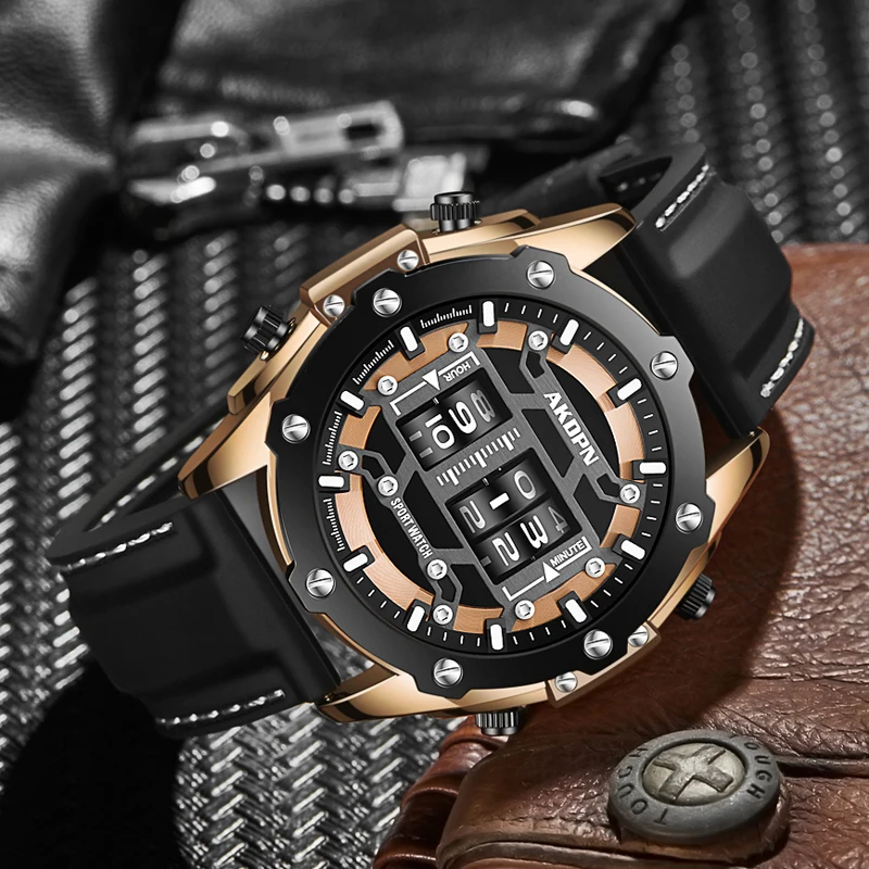 Personalized Trendy Youth Watch Roller Rotation Creative Multi functional Technology Sense Men's Watch