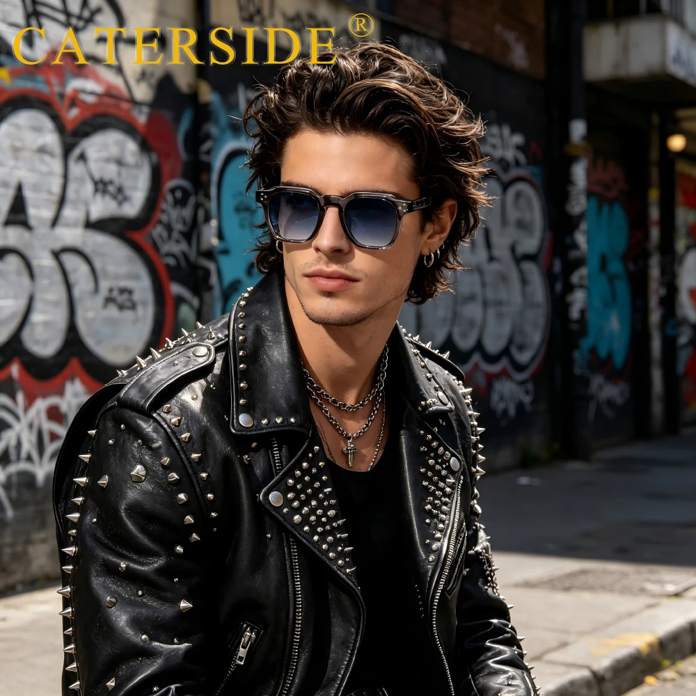 

CATERSIDE New Retro Punk Men's Sunglasses High-quality Frame Gradient Sun Glasses Women's Outdoor Travel Summer Glasses UV400