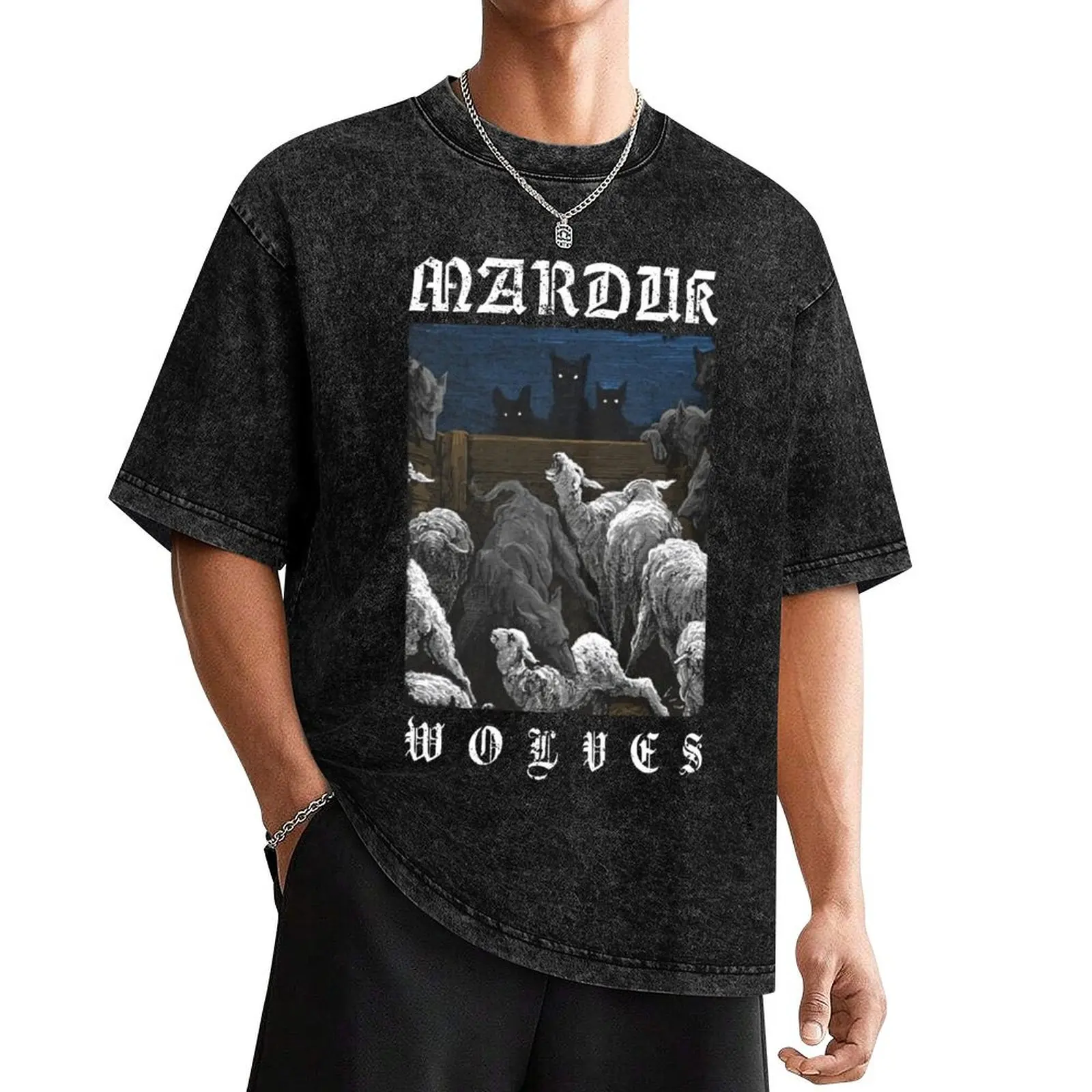 MARDUK Wolves T-Shirt valentines boutique clothes plus sizes mens plain t shirts