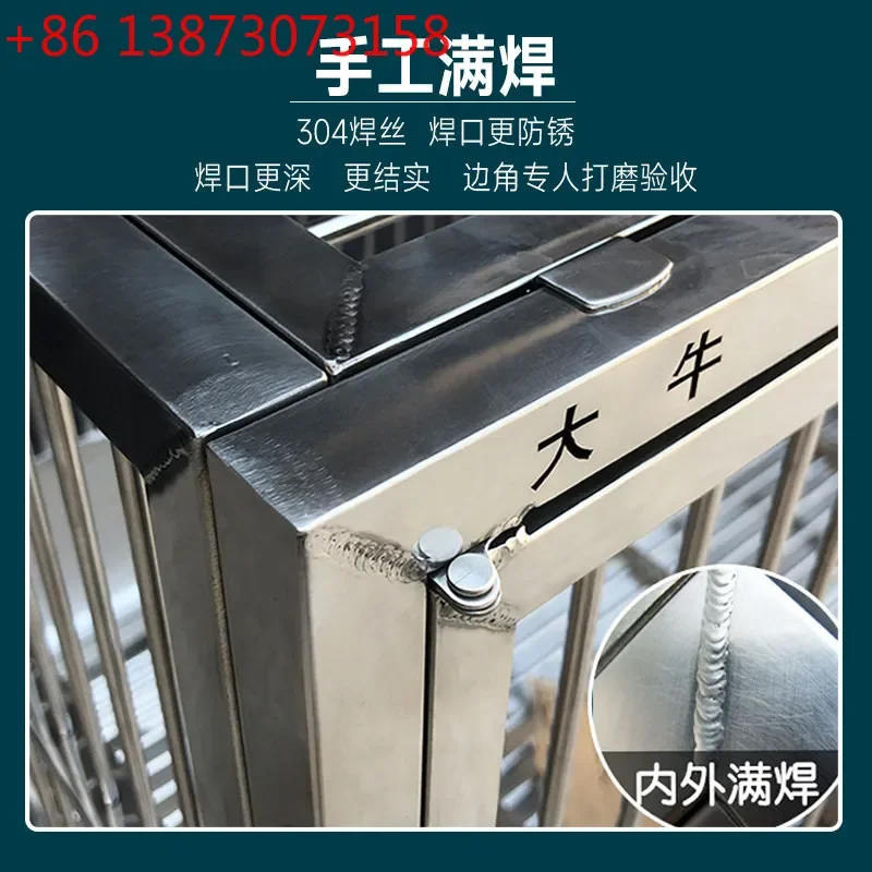 Stainless steel dog cage Large dog with toilet Golden Retriever single-layer indoor foldable cage