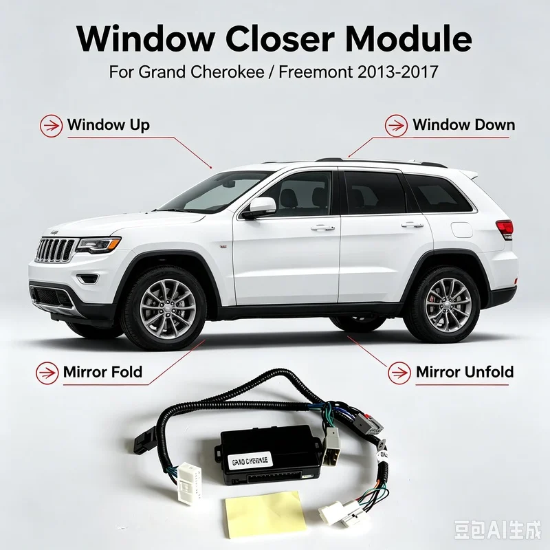 For Grand Cherokee / Freemont  2013-2017 Windows Close & Open With Mirror Fold Full SocketWindow Closer Module Roll Up And Down
