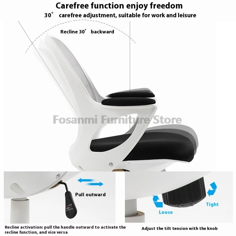 Ergonomic Breathableตาข่ายเก้าอี้สํานักงานพร้อมรองรับเอวปรับหมุนโต๊ะเก้าอี้โยกHome Gaming Studyเก้าอี้คอมพิวเตอร์