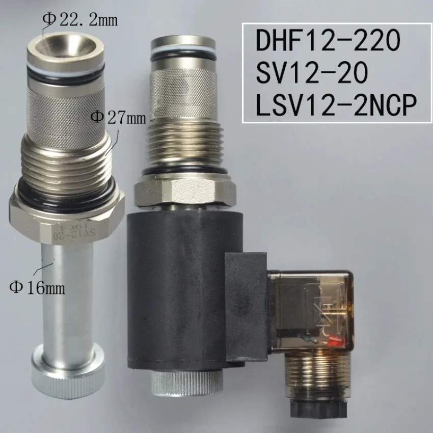 Two Position Two Normally Closed Thread Cartridge Solenoid Hydraulic Valve DHF12-220 SV12-20 LSV12-2NCP