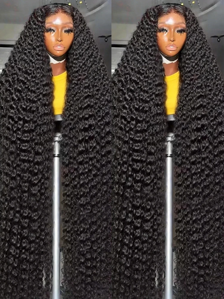 

40-дюймовые парики из натуральных волос с HD-кружевной передней частью, 13x4, 13x6, с глубокой волной, для женщин, кудрявые, с HD-кружевом, предварительно выщипанные, 300% плотность