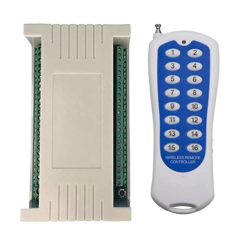 1000M Long Range DC12V 16CH Radio Controller RF Wireless Remote Control Switch System 1pcs Transmitter + 1pcs Receiver